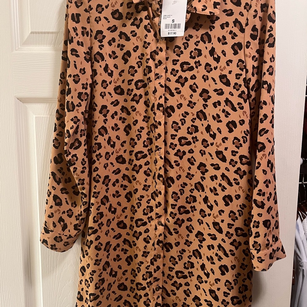 Leopard Print Button-Up Shirt